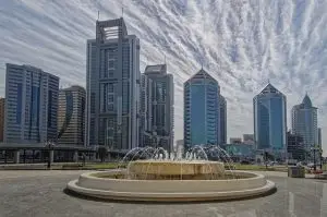 Home u a e, sharjah, city, skyscraper, skyscrapers, city square, fountain, heaven, clouds, architecture, building, sharjah, sharjah, sharjah, sharjah, sharjah